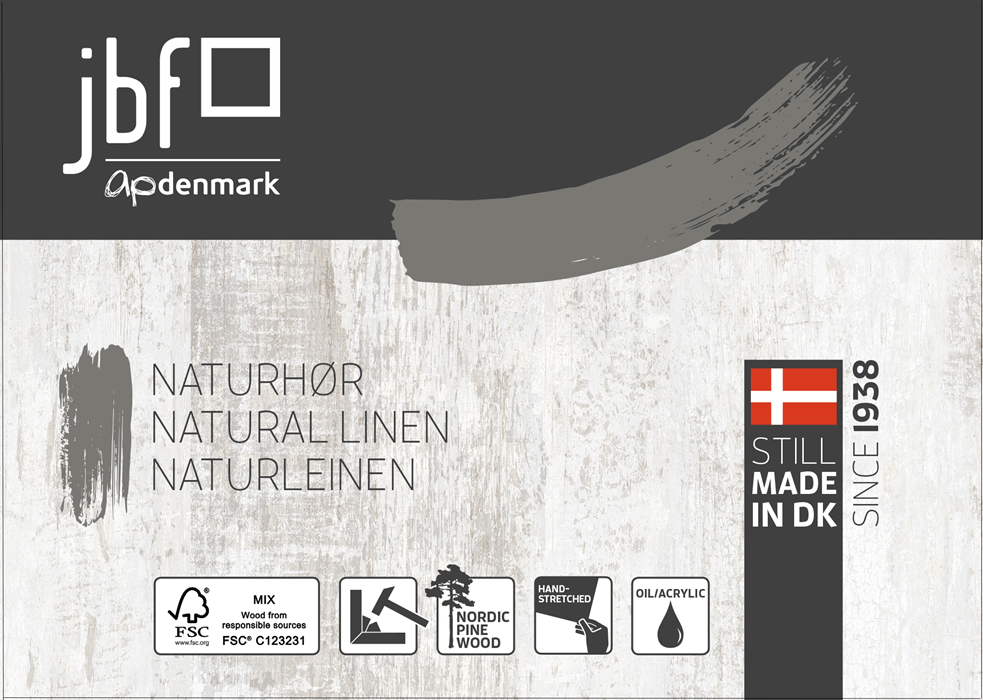 Naturhør / klar coating Lærred - 280 gram - mellem struktur